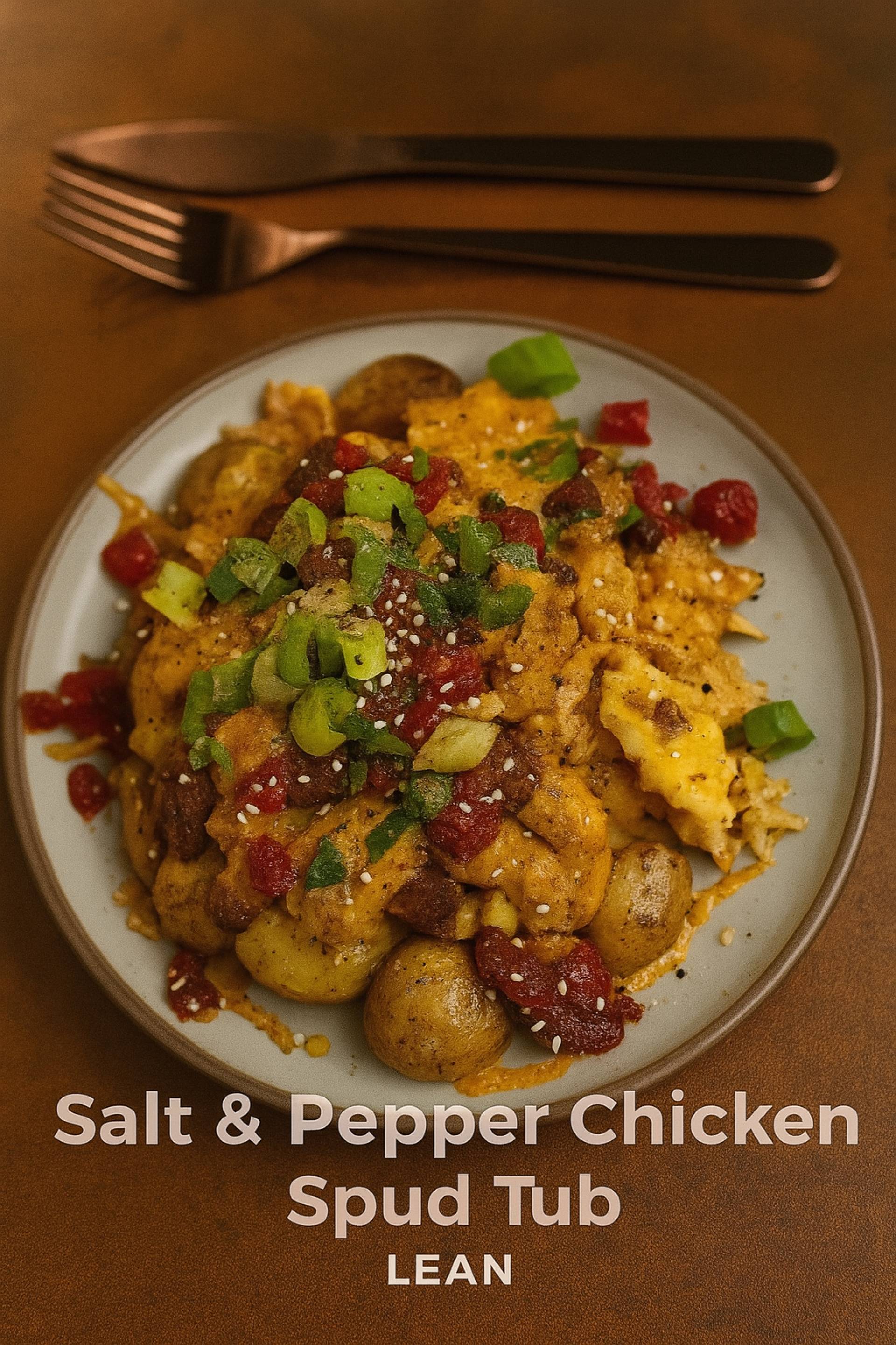 Salt & Pepper Chicken with Curry Sauce Protein Spud Tub
