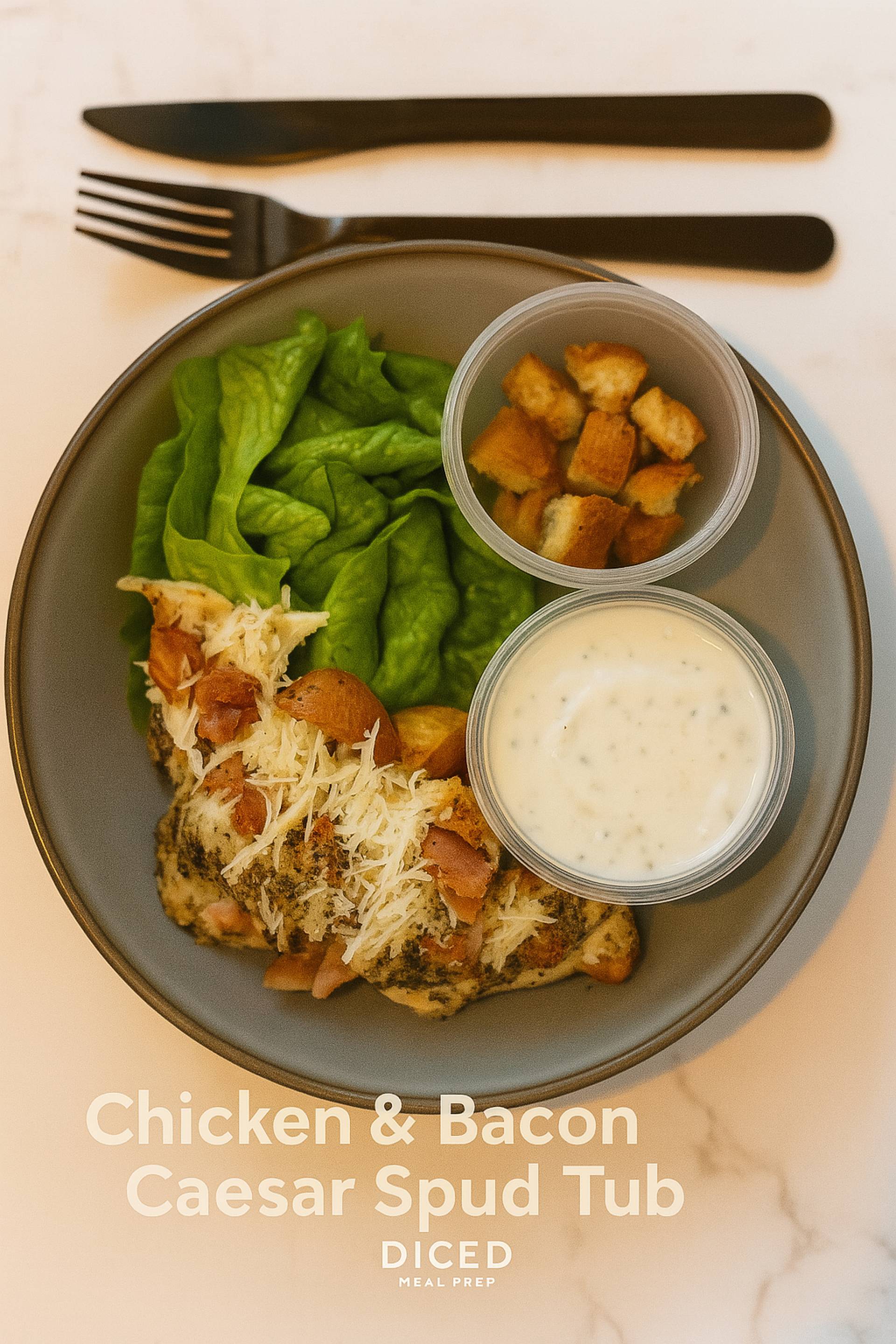Chicken Caesar Protein Spud Tub
