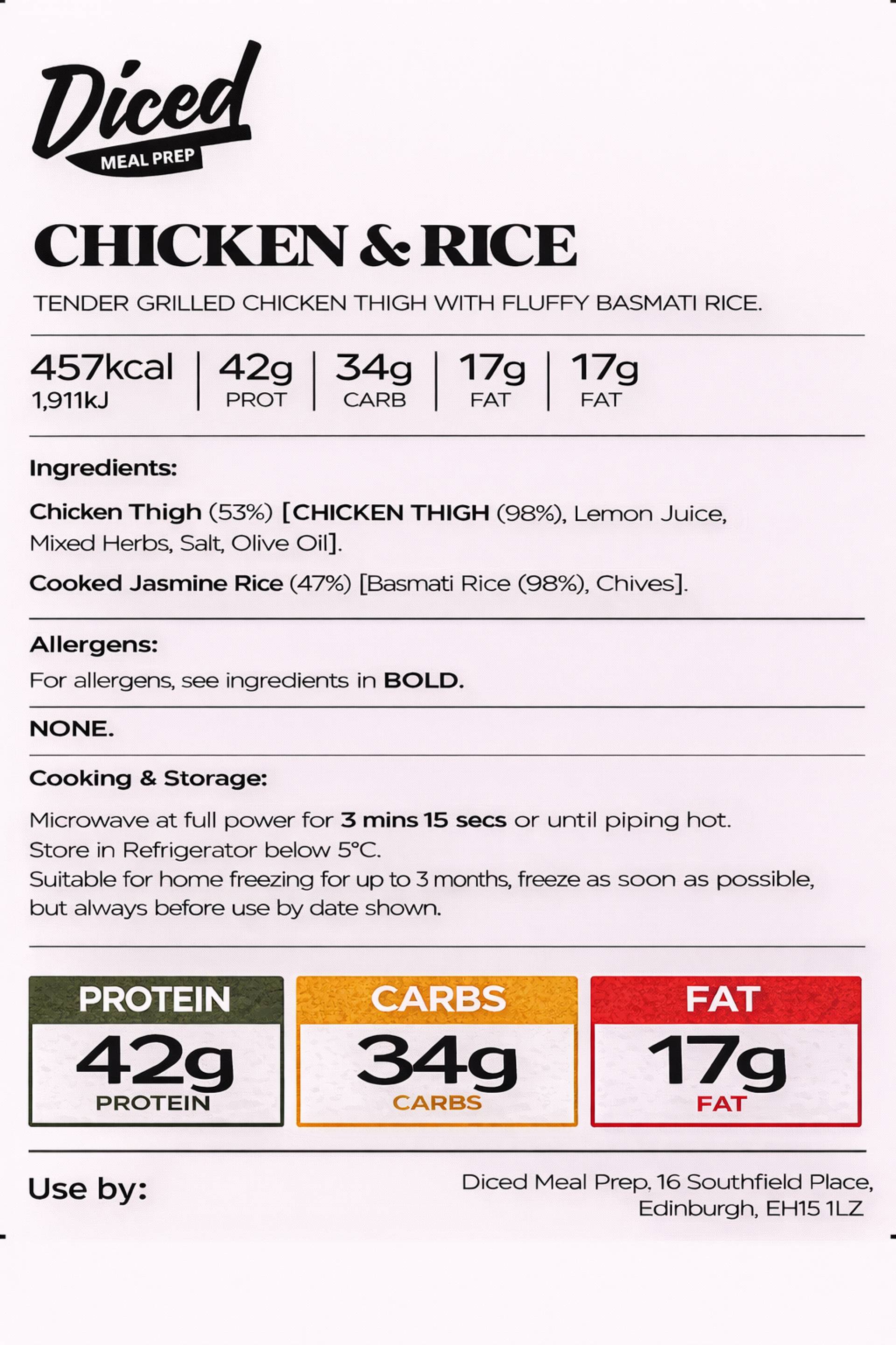 Diced Chicken & Rice