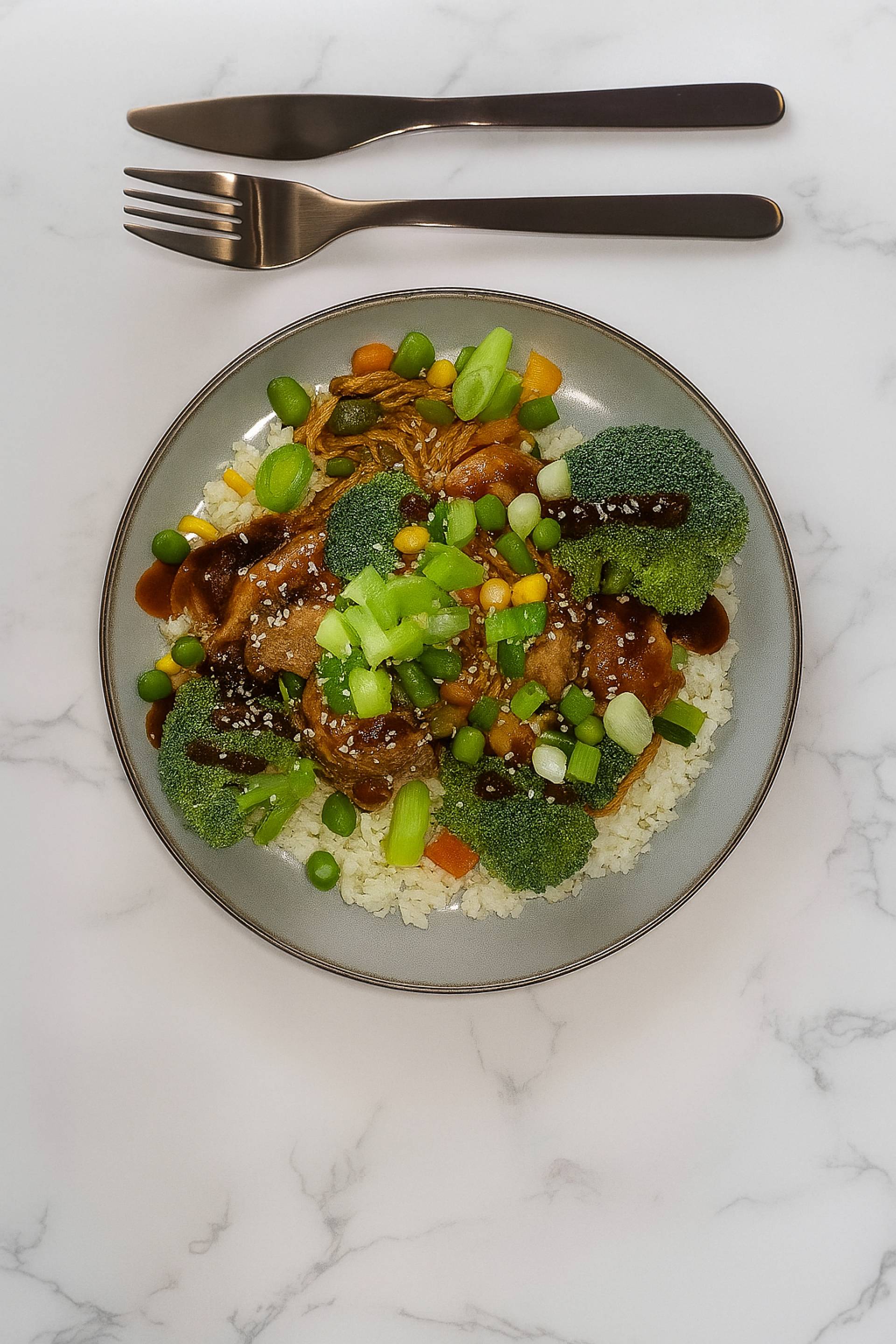 Teriyaki Chicken Rice Stir Fry