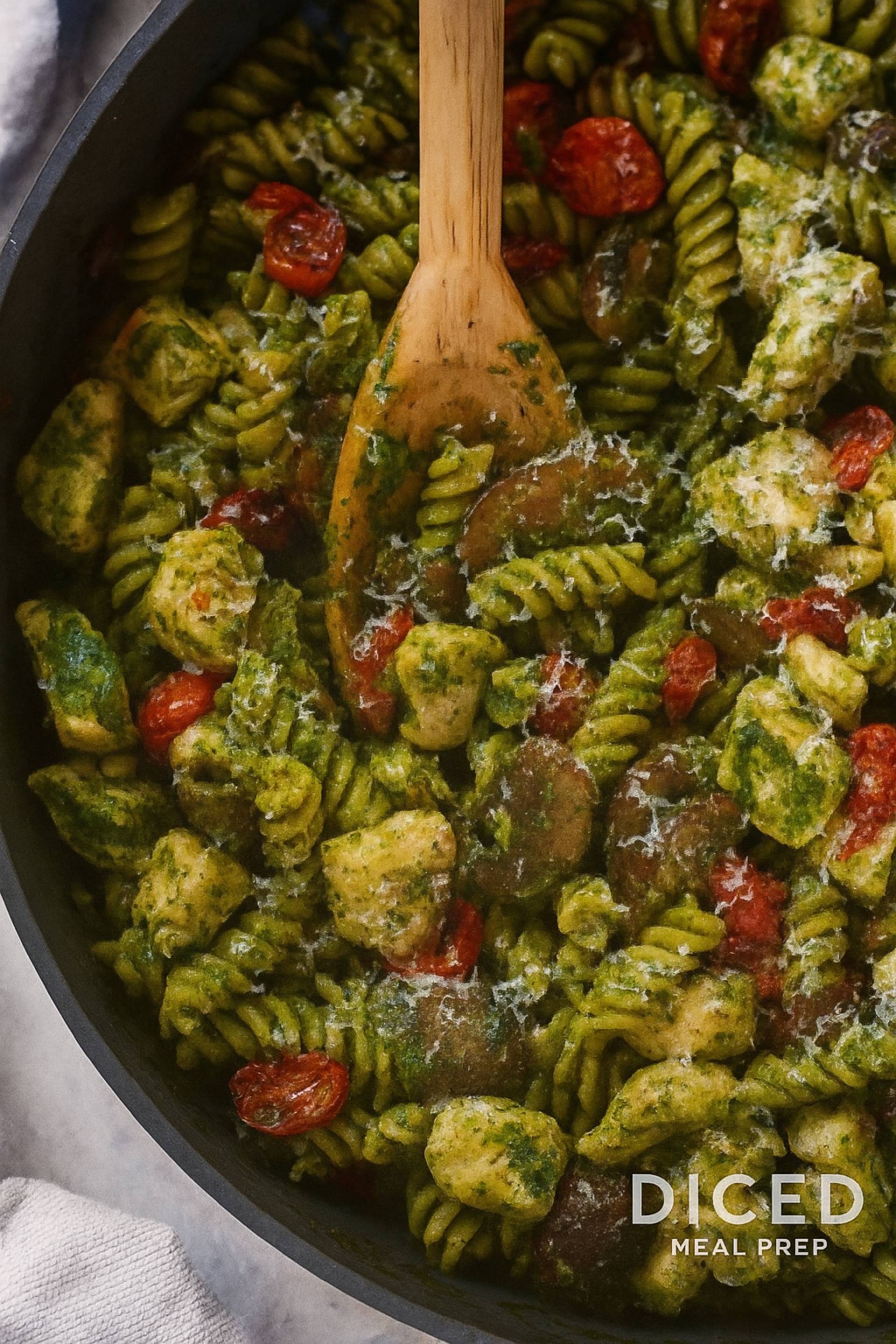 Diced Chicken Pesto