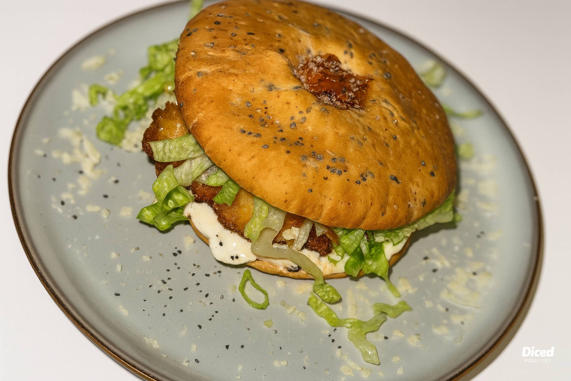 Crispy Chicken Caesar Protein Bagel
