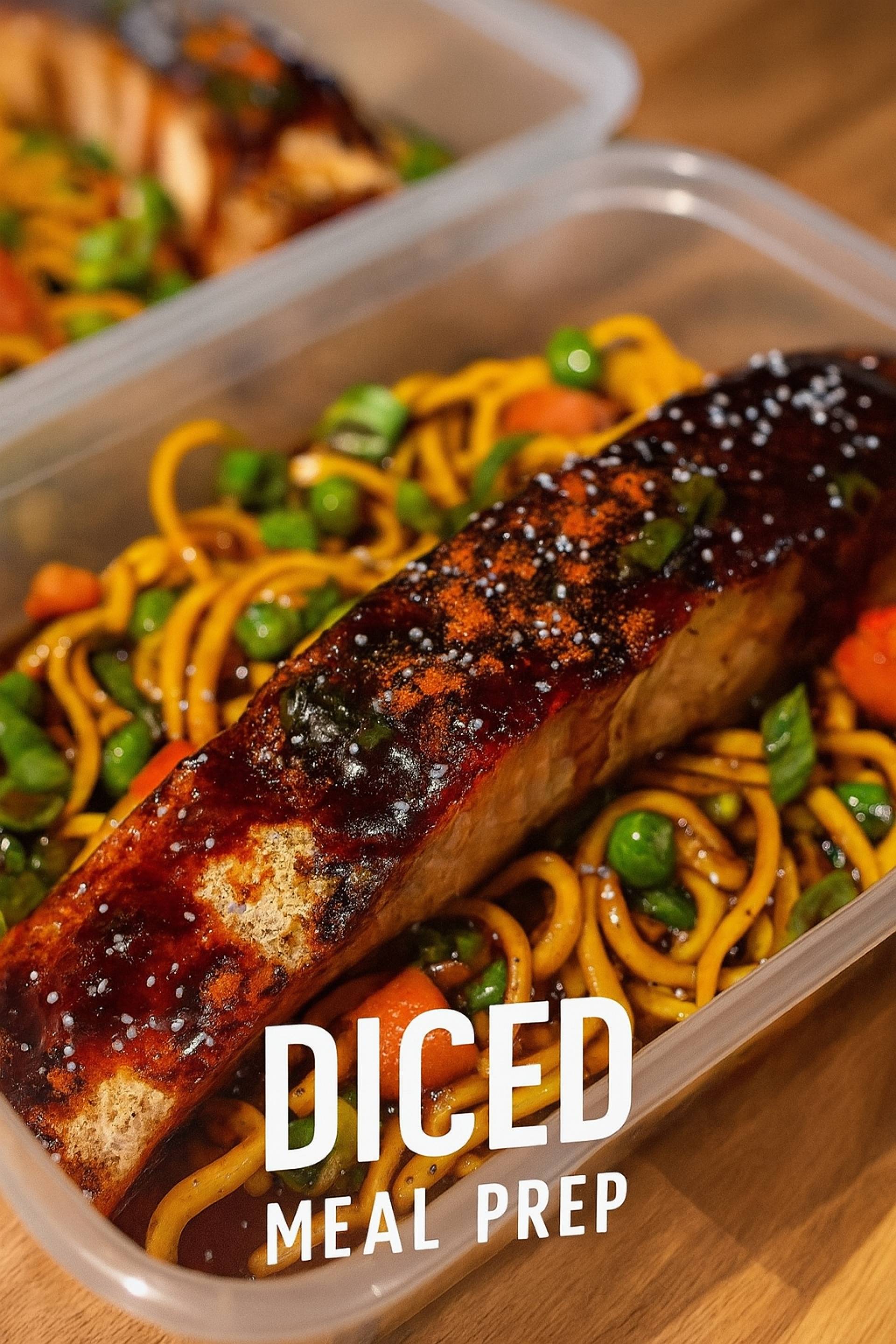 Skin Crusted Teriyaki Salmon Stir Fry