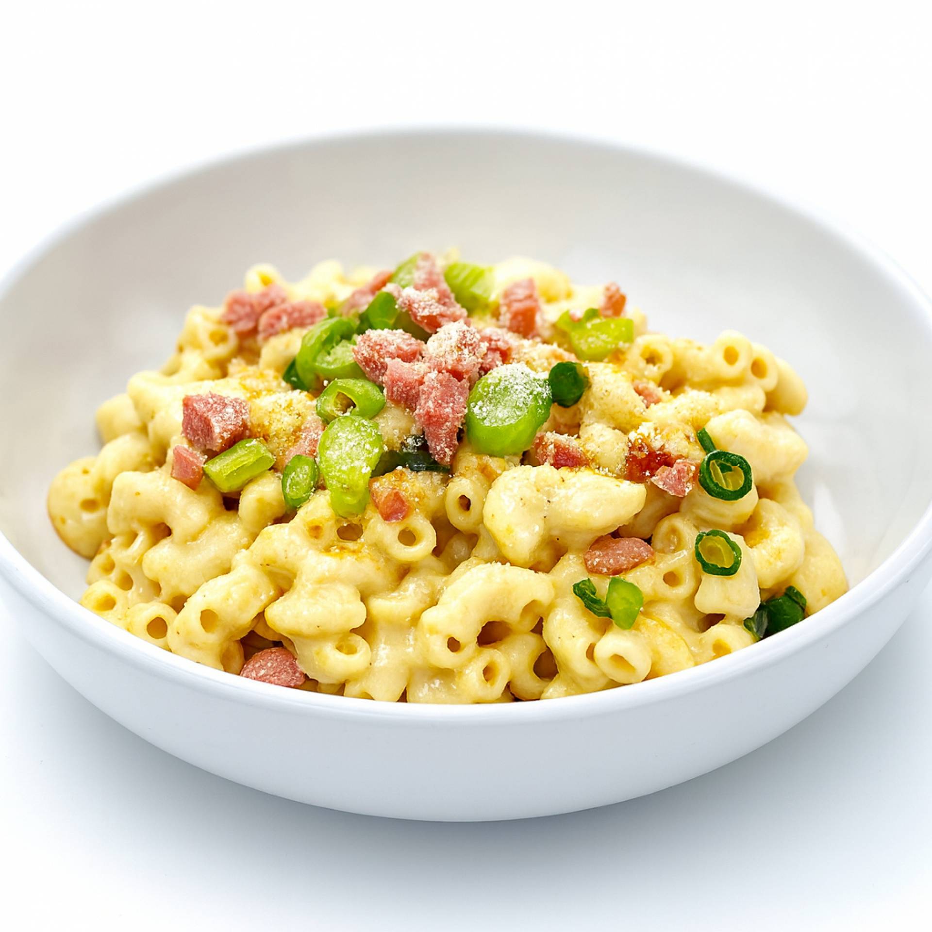 Dirty Mac and Cheese with Bacon and Spring Onion