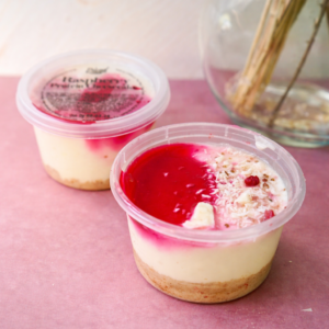 Raspberry & White Chocolate Protein Cheesecake